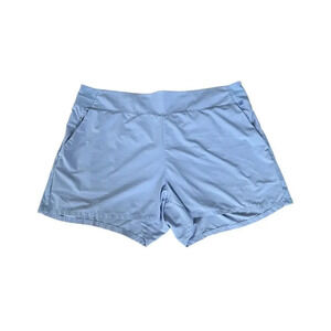 Athleta‎ Brooklyn Short Elastic Waist Zip Pocket Nylon Purple Size 24